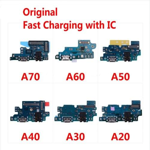 USB Charging Port Connector Board Parts Flex Cable With Microphone Mic For Samsung Galaxy A70 A60 A50 A40 A30 A20 A10