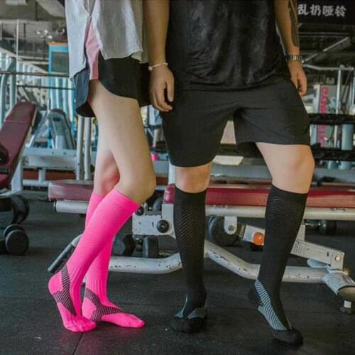 Sports calf compression socks professional running socks marathon fitness socks womens medium length stockings tall outdoor equ