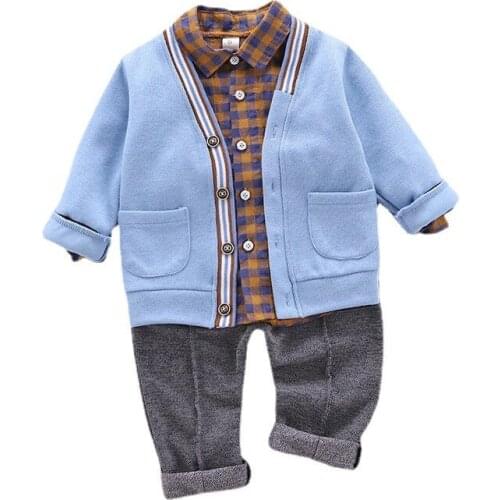 New Children Sportswear Spring Autumn Baby Clothes Boys Casual Jacket Shirt Pants 3Pcs/Set Toddler Sport Costume Kids Tracksuits