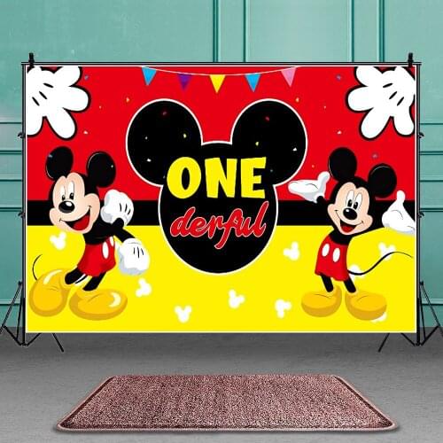 Disney Minnie Mouse Photography Backgrounds Vinyl Cloth Photo Shootings Backdrops for Kid Baby Birthday Party Photo Studio