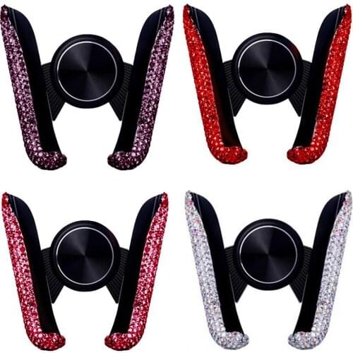 Universal Car Phone Holder with Bing Crystal Rhinestone Car Air Vent Mount Clip Cell Phone Holder for iPhone Samsung Car Holder
