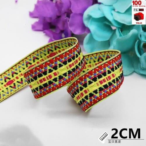High quality 2CM Width jacquard ribbon clothing Hair accessories DIY accessories belt backpack Belt decoration tape long1meter