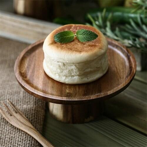 Japanese Style Wood Tray for Cake Fruit Dessert Stand Creative Wedding Party Cake Tools Home Decor Food Plate Photography Props