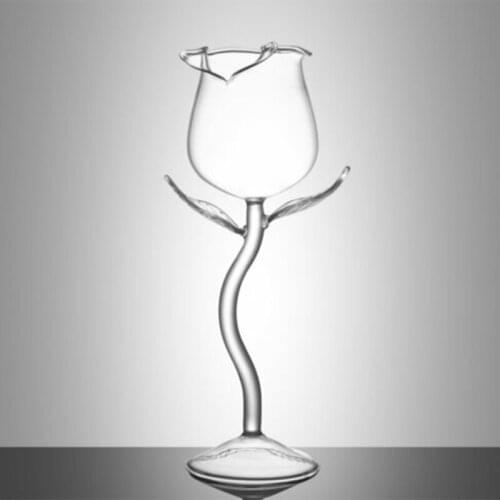 1PC Fancy Red Wine Goblet Wine Cocktail Glasses 100ml Rose Flower Shape Wine Glass