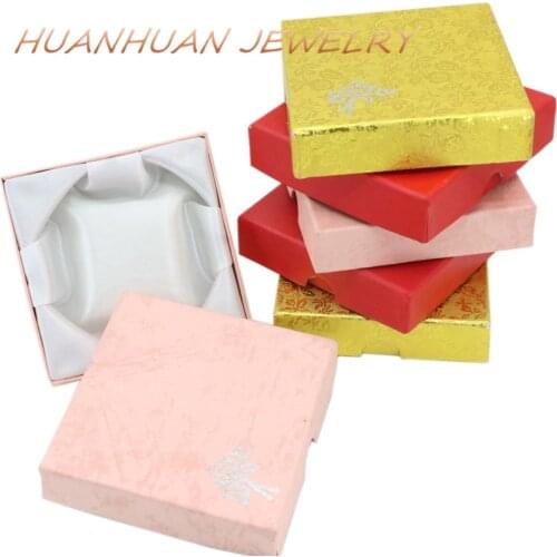 3 Colors Kraft Paper Jewelry Packaging Box Wedding Party Gift Earring Ring Necklace Case Jewellery Boxes Supplies Display B3446