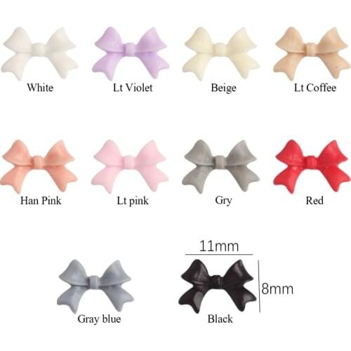 30/100pcs Resin fairy Bow knot 8x11mm 3D Charm Nail Art Decorations rhinestones DIY Manicure Nails Art Accessories
