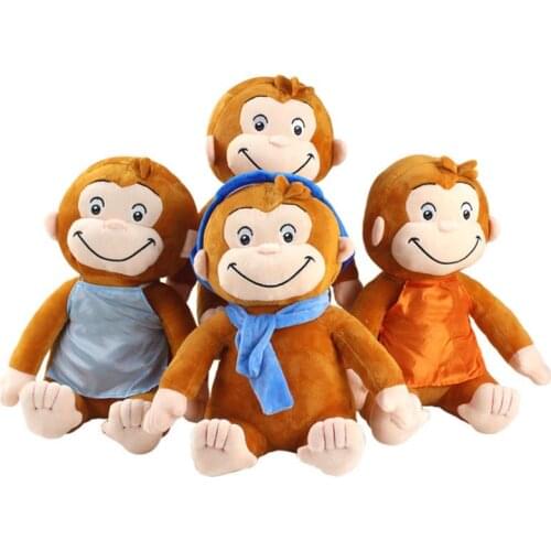 30cm Curious Monkey George Plush Stuffed Toy Doll Cute Monkey Movies & TV Stuffed Animals & Plush Kids Friend Birthday Gift