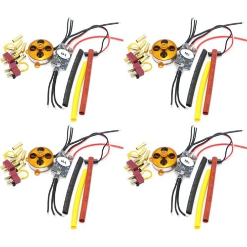 4set/lot A2204 7.5A 1400KV 50W SP Micro Brushless Motor W/ Mount+10A ESC For Mini RC Quadcopter Aircraft DIY Drone