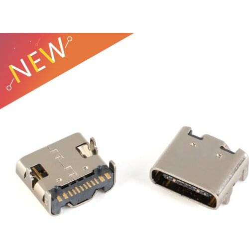 5 10PCS/lot Micro USB-3.1 SMD 16P type-c female socket DIP4 Hd transmission interface for Smartphones end plug Charging plug