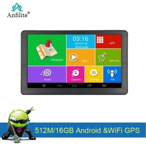 7 inch Android GPS Car Truck Navigator Bluetooth wifi 16G/512M,AV-in,Truck Map Free maps for Europe Spain Britain
