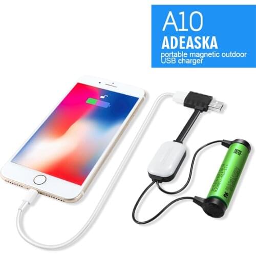 ADEASKA A10 18650 Battery Charger for Li-ion Batteries Multifunction Magnetic USB Charger Mini Charging/Discharging Power Bank
