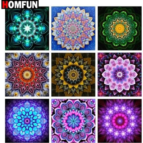 HOMFUN Diy 5d Diamond Painting "Mandala view " Cross Stitch Square Round Diamond Embroidery Handwork Rhinestone Art