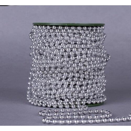 2 Meters\lot 6 mm Plastic DIY Beads Pearl Chain Garland Spool Rope Pearl Necklace For Wedding Party Home Hanging Decoration