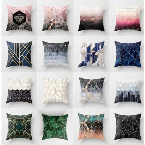 Lady Boss Letter Throw Pillow Case Pink Rose Geometric Cushion Covers for Home Sofa Chair Decorative Pillowcases