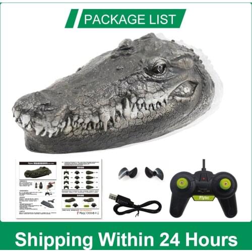 For Korea Flytec V005 RC Boat 2.4G Remote Control Electric Racing Boat for Pools with Simulation Crocodile Head Spoof Toys Adult