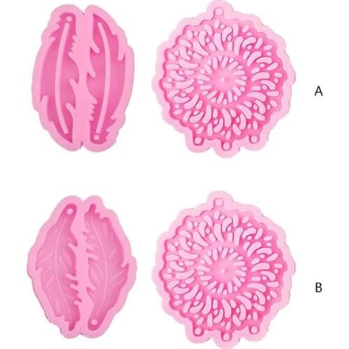 2Pcs Dream Catcher Resin Mold Epoxy Dream Catcher Keychain Mold Silicone Keychain Pendant Mold Feather Mold for Diy Crafts