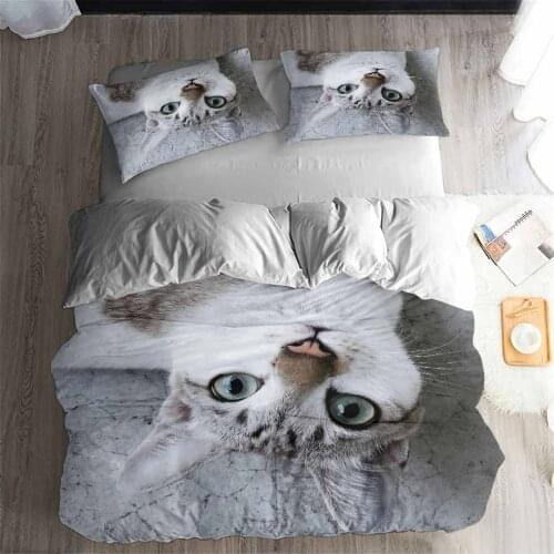 HELENGILI 3D Bedding Set Lovely cats Print Duvet cover set bedclothes with pillowcase bed set home Textiles