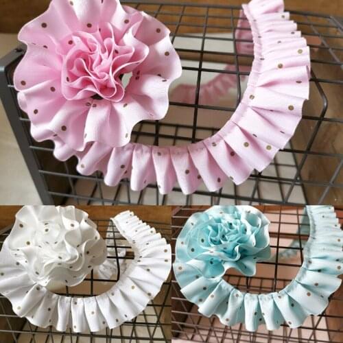 20Meters 3.8cm Ribbon Fold Lace Ribbon Clothing Needlework Sewing Accessories Patchwork Skirt Ruffle Decoration Material 135