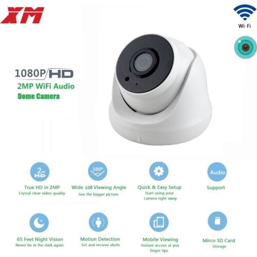 2MP Dome WiFi Camera 1080P HD Wireless Security Camera CCTV IP Camera with Audio IR LED Motion Detection Night Vision Cam Onvif