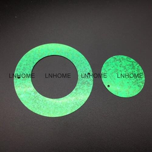 50g Laser Green Large Round Circle Sequins 50mm PVC Flat Hologram For Crafts Wedding Decoration 2pcs Set
