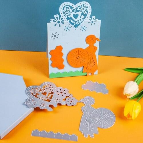 Metal cutting dies cut die mold lace heart frame decoration Scrapbook paper card craft knife mould blade punch stencils dies