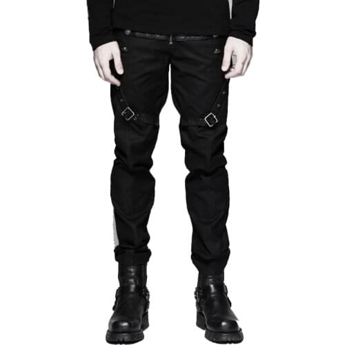 Gothic Steampunk Black Cotton Military Uniform Male Trousers Spring Summer Rock Mens Pants Fitness Plus Sizes XXXXL