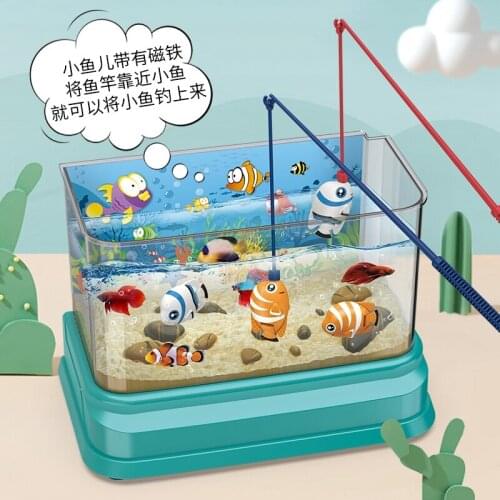 Novel and Funny Toy Electric Creative Luminous Simulated Aquarium Happy Nice Music Fishing Game Baby Gift Water Circulation
