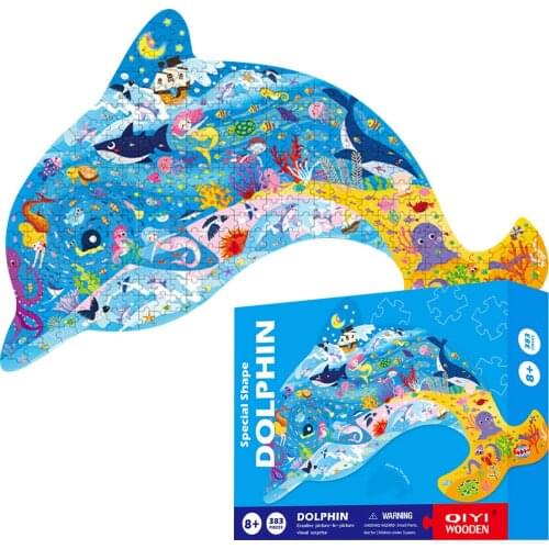 Unique Shape Paper Jigsaw Animal Puzzle Kids Toys Gift Box Parent-child Interaction Ocean Puzzles Game Early Educational Toys