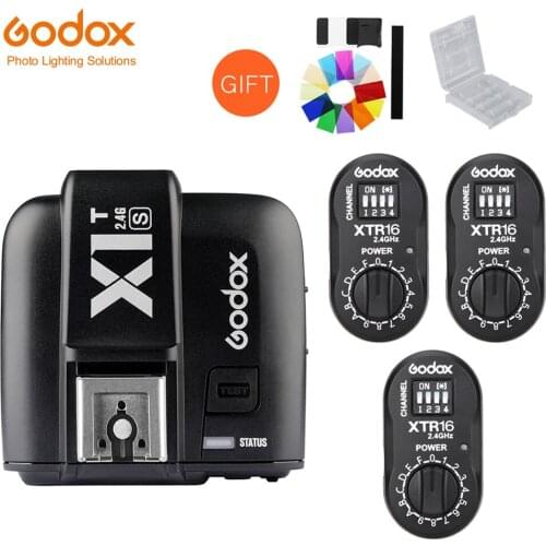 Godox X1T-S TTL 2.4G Flash Transmitter + 3X XTR-16 Receivers Set for Sony Camera A7RII A7R A58 Godox DE300 DE400 SK300 SK400