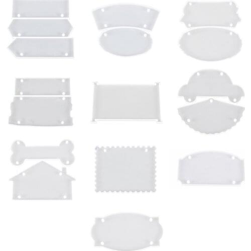 DIY Crafts Crystal Epoxy Resin Mold House Door Name Number Plate Silicone Mould