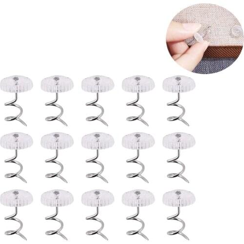 30/50/100pcs Transparent Plastic Head Screw Nail Cushion Anti-slip Fixing Nails Blankets Sofa Heads Twist Pins Furniture Screw