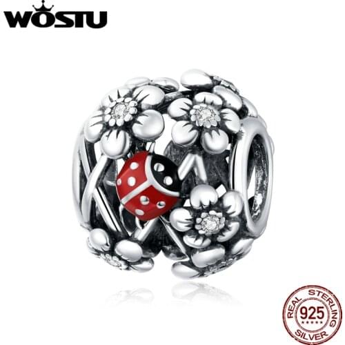 WOSTU New Authentic 925 Sterling Silver Garden elves Charm for Original Silver DIY Bracelet or Bangle jewerly Make DXC1641