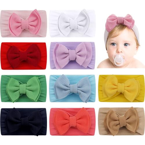 12Pcs Big Bows Baby Headbands Newborn Knotted Headbands and Bows for Infant Toddler Child