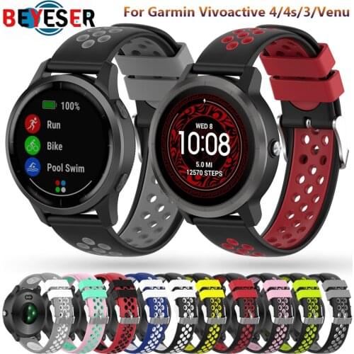 18 20 22mm Wrist Strap For Garmin Venu Venu2/2S Silicone Smart Watch Band For Garmin Vivoactive 4S 4 3 Forerunner 245 Correa