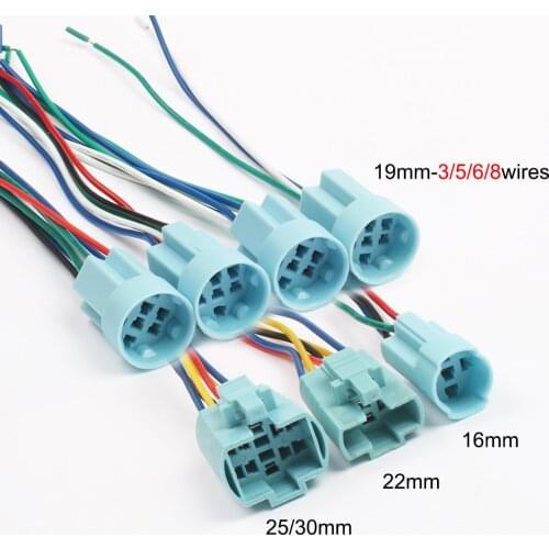 16/19/22/25mm Connector Power Cable Socket For Metal Push Button Switch Wiring 3-6 wires Stable Lamp Light Button Terminals base