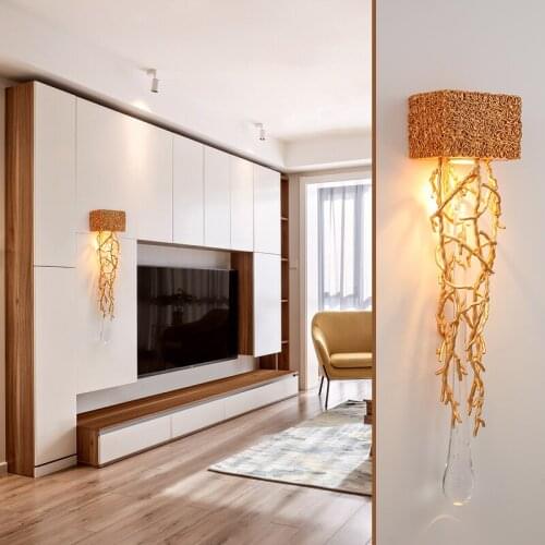 Postmodern wall lamp designer new crystal pendant wall lamp living room bedroom dining room background wall lamp