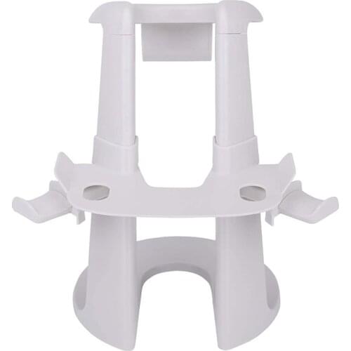 VR Headset and Press Controllers Display Stand, Helmet & Handle Holder Mount Station for Quest 2(White)