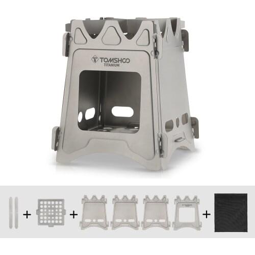 TOMSHOO Titanium Wood Stove Portable Outdoor Camping Stove Folding Wood Stove Backpacking Firewood Burning for Survival Picnic