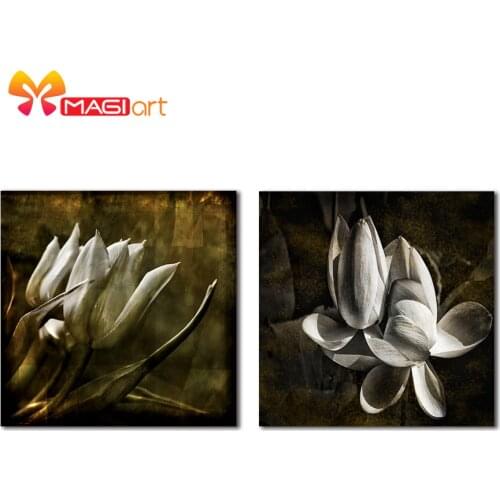 Cross stitch kits Embroidery needlework sets 11CT water soluble canvas patterns 14CT Mordern style oil painting Magnolia-NCMF079