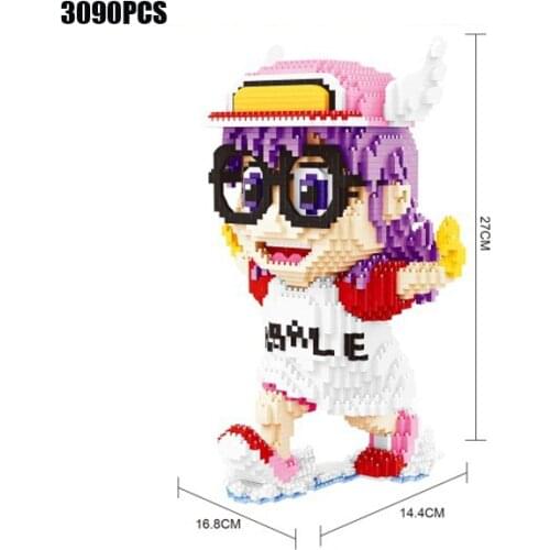 Funny idea creator cartoon anime building brick girl robot micro diamond block Arale figures nanobrick educational toys for gift