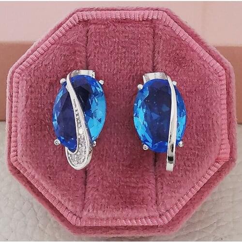 Valentines Day 925 sterling silver earrings Two Gifts Stud Earing Earrings brinco for women wedding engagement jewelry E689