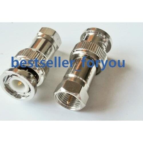 1Pcs BNC Male Plug to F Male Jack straight RF Coaxial Coax Adapter Connector