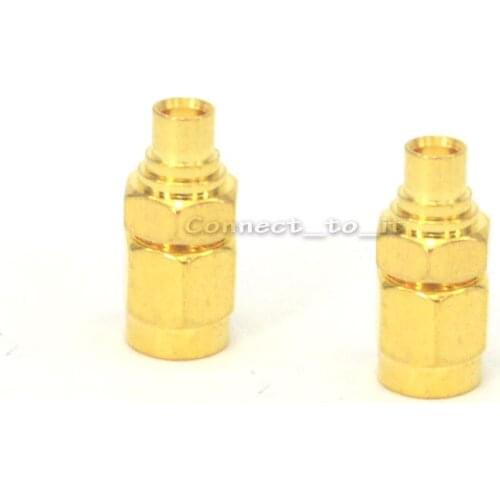 10 pcs\lot ) SMA - MCX adaptor SMA plug to MCX female Jack connector adapter Goldplated straight