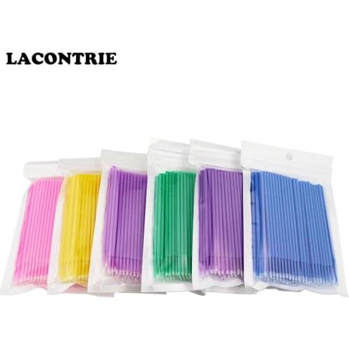 100/200pcs Eyelash Brushes Swabs Disposable Cotton Swabs For Micro Individual Swabs Lint Free Eyelash Extensions Makeup Tools