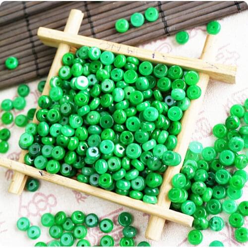 100 pcs Fine Jewelry green Abacus jade beads DIY jewelry accessories BEADS lotus Jade Bracelet