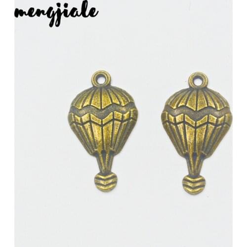 15pcs/lot Charms Hot Air Balloon Antique Bronze Color Metal Alloy Jewelry DIY Accessories 29x17mm
