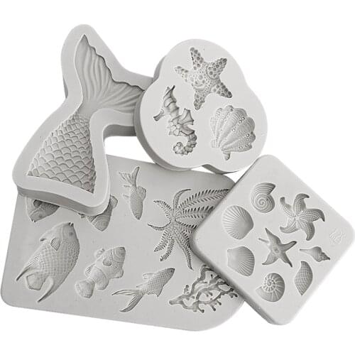 1pcs3D mold silicone mold DIY fondant cake mold Ocean series theme cake fondant mold party cake decoration tool