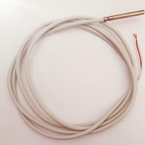 1.5 meters NTC10K Temperature Sensor 2 Wire with PVC Coated Probe 45mm*5mm Length*Dia. 0-95 centigrade iSentrol Electronics