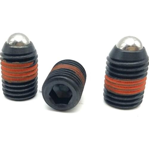 2pcs M3-M16 Allen bead positioning screw hex socket ball head spring plunger bolts slingshot bolt black color 7mm-25mm long