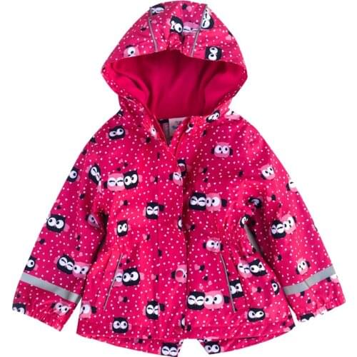 2021 Floral Hooded Toddler Girls Jacket Waterproof Baby Rain Coat Fleece Spring Sport Children Clothes Outdoor Kids Trench